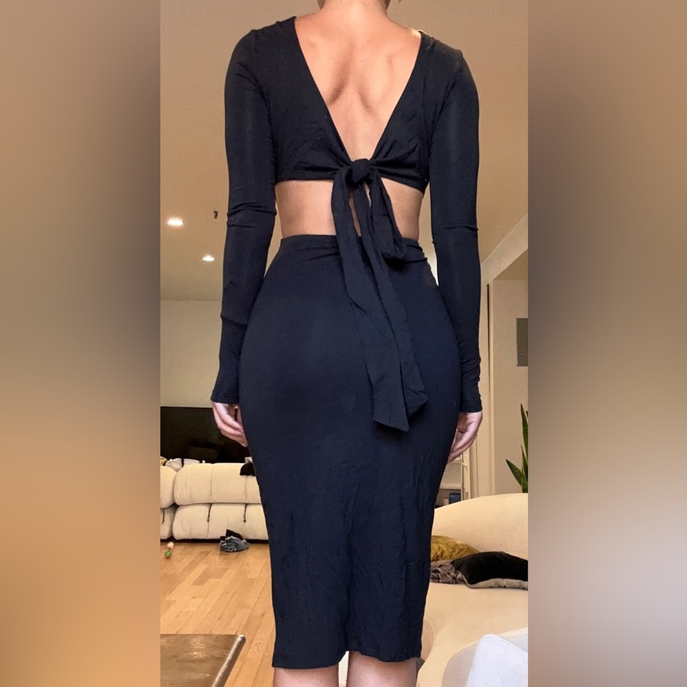 Aritzia Wilfred Black Open Back Dress - great condition